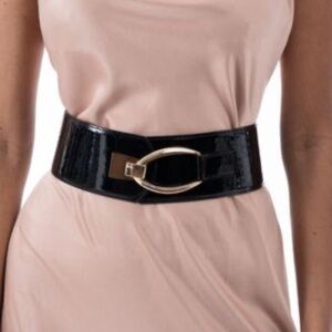 NWT International Concepts 🖤 Black Elastic/patent belt